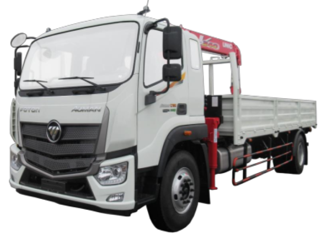 Xe tải Auman C160 tải trọng 9.1 tấn thùng dài 7.4 mét gắn cẩu 5 tấn Unic U550